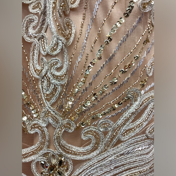 feriani couture 26286 Gold Beaded Long High Neck Mermaid Sleeveless Dress NWT - Picture 2 of 7